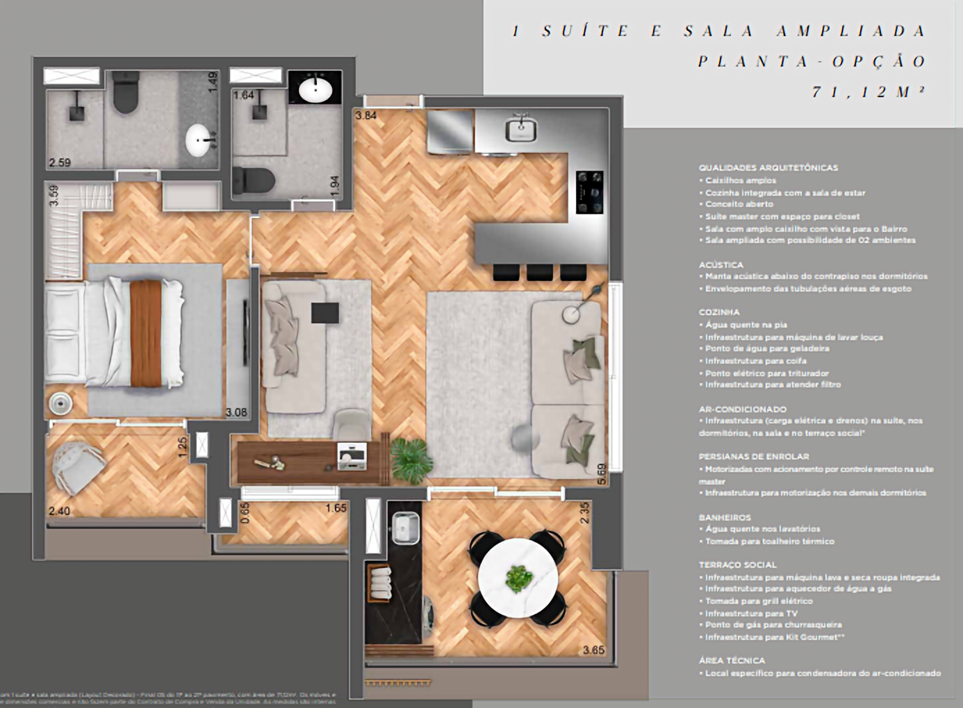 Planta 71m²